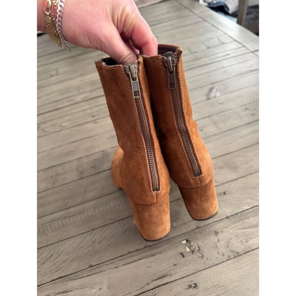 Free People FP Cecile Suede Leather Ankle Boots Booties Brown Size 41 11 - Picture 7 of 10
